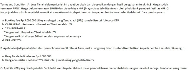 Ketentuan pembelian perumahan el verde