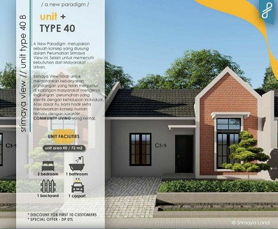 DesainTipe40B_Perumahan di Padalarang_SrimayaViewPadalarang