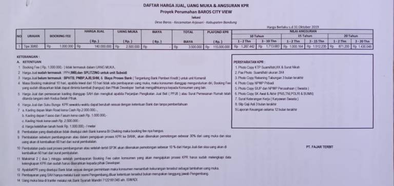 PriceList_perumahan murah di bandung_BCV