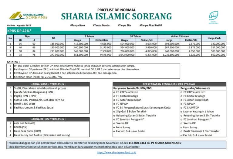 PriceListDP42Ags19_perumahan di soreang_SiS