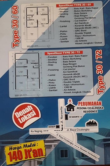 Brosur Perumahan di Bandung Pesona Cicalengka