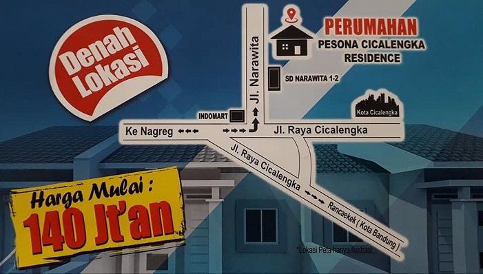 Peta Lokasi Perumahan di Bandung Pesona Cicalengka