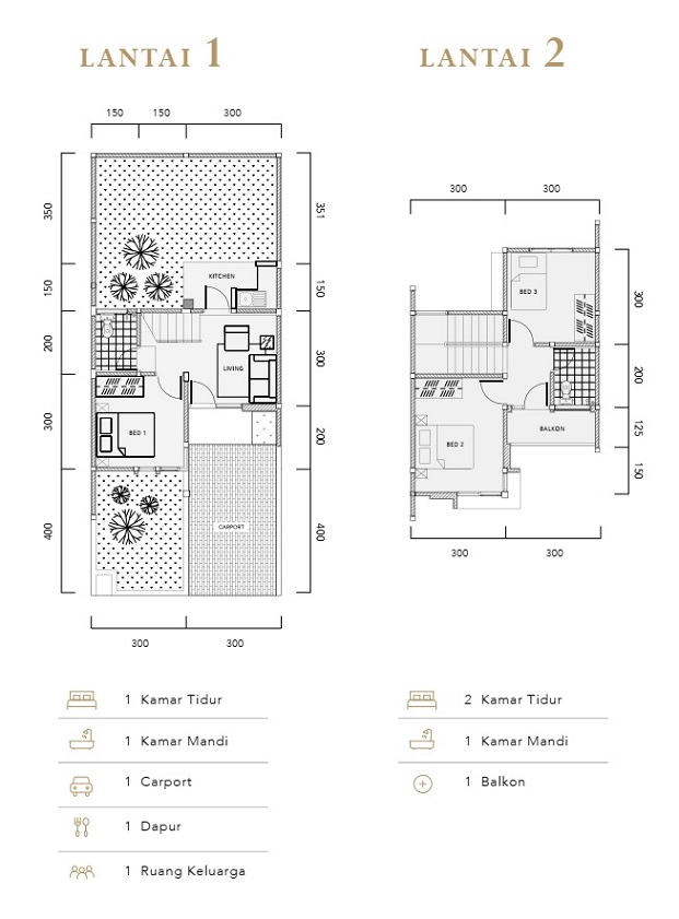 Denah Ruangan Tipe Diamond 65_84 Nevada Downtown Perumahan di Bandung